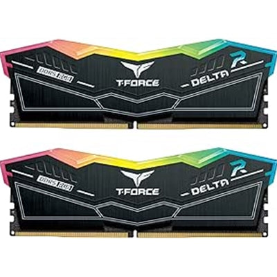 Team T-Force Delta RGB FF3D532G7600HC36DDC01 32GB DDR5 7600MHz System Memory, 2 x 16GB, Black, 36-46-46-84 1.40V Team T-Force Delta RGB FF3D532G7600HC36DDC01 32GB DDR5 7600MHz System Memory, 2 x 16GB, Black, 36-46-46-84 1.40V